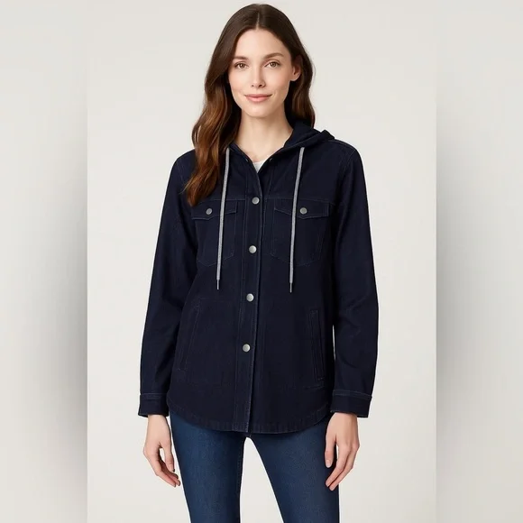 Liverpool ECO line denim Jacket NWT hooded - Picture 1 of 6